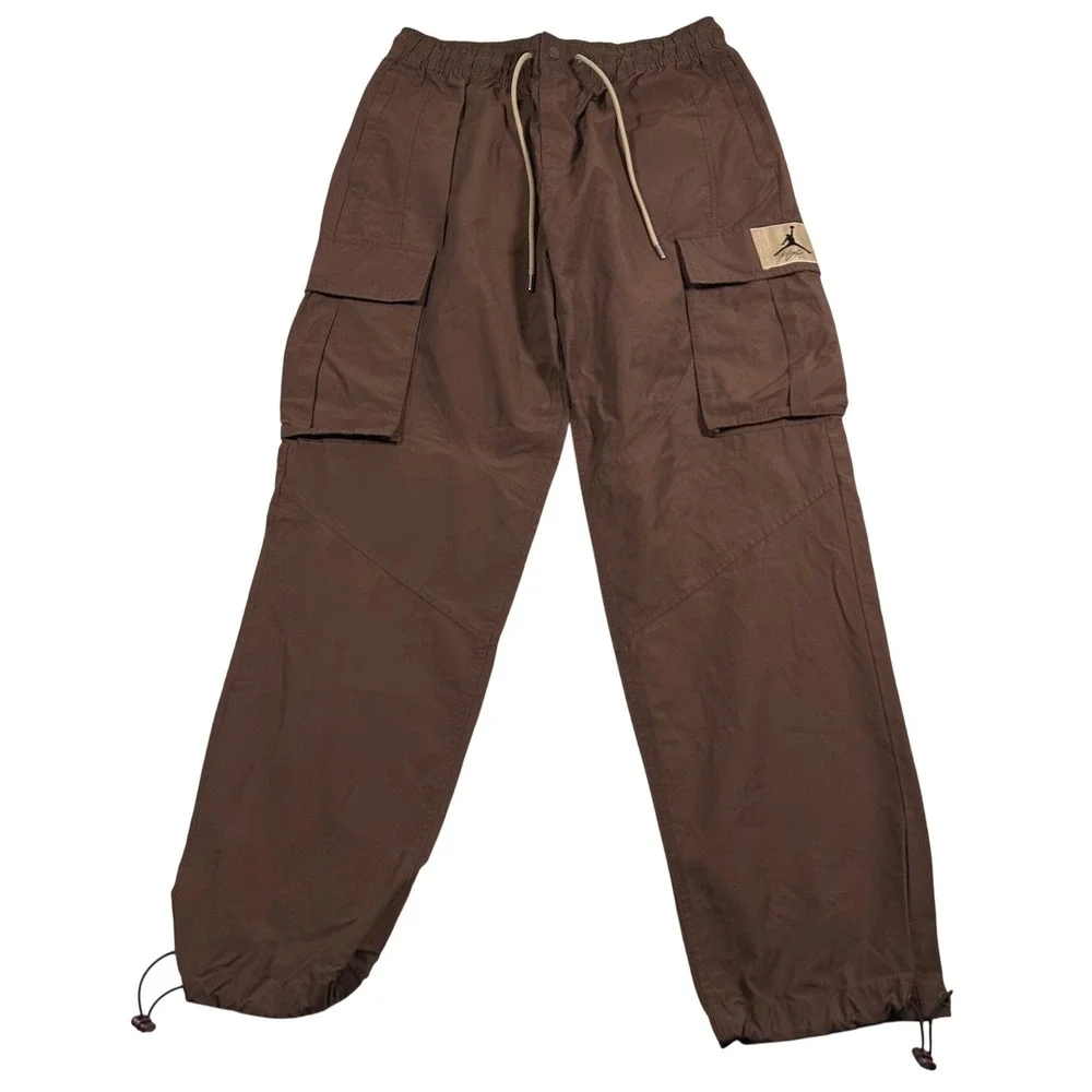 Air Jordan Heritage Cargo Pants Men's Large Brown Ripstop Bungee Hem Utility